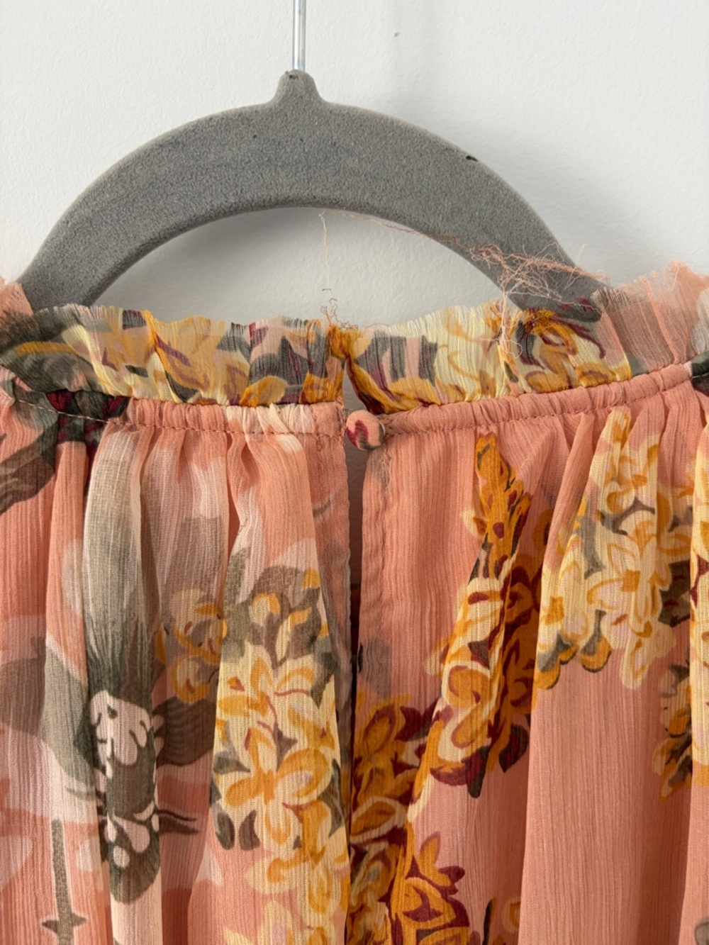 Anthropologie Not So Serious Amaranth Puff Sleeve Floral Tiered Mini Dress S - Picture 6 of 11